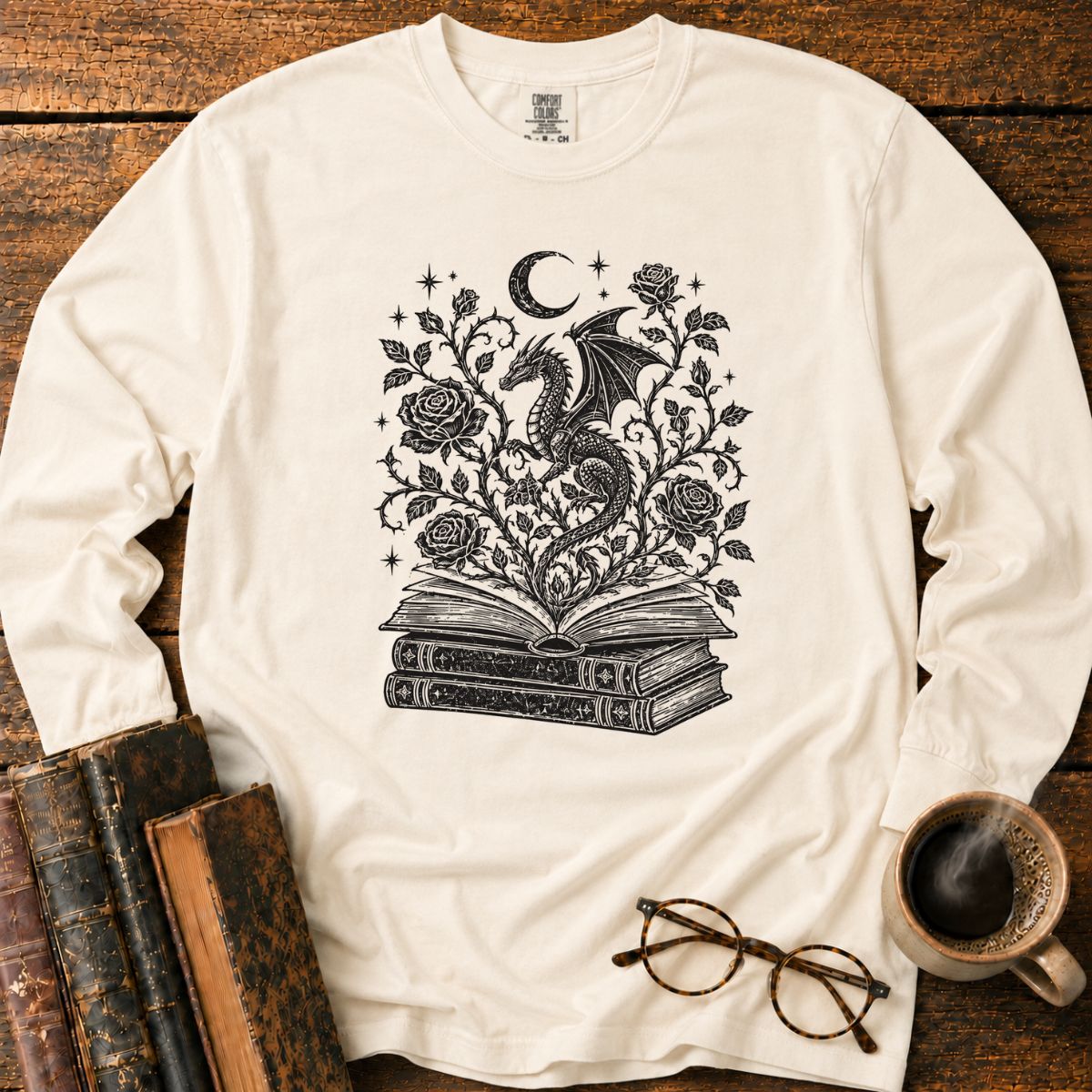 Dragon Rose Book LS T-Shirt