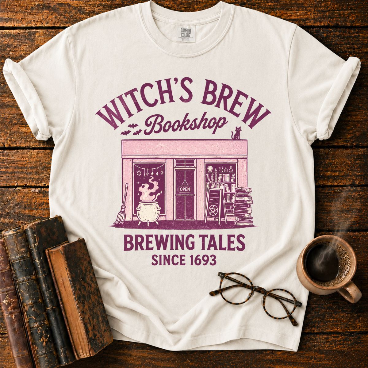 Witch's Brew Bookshop Halloween T-Shirt
