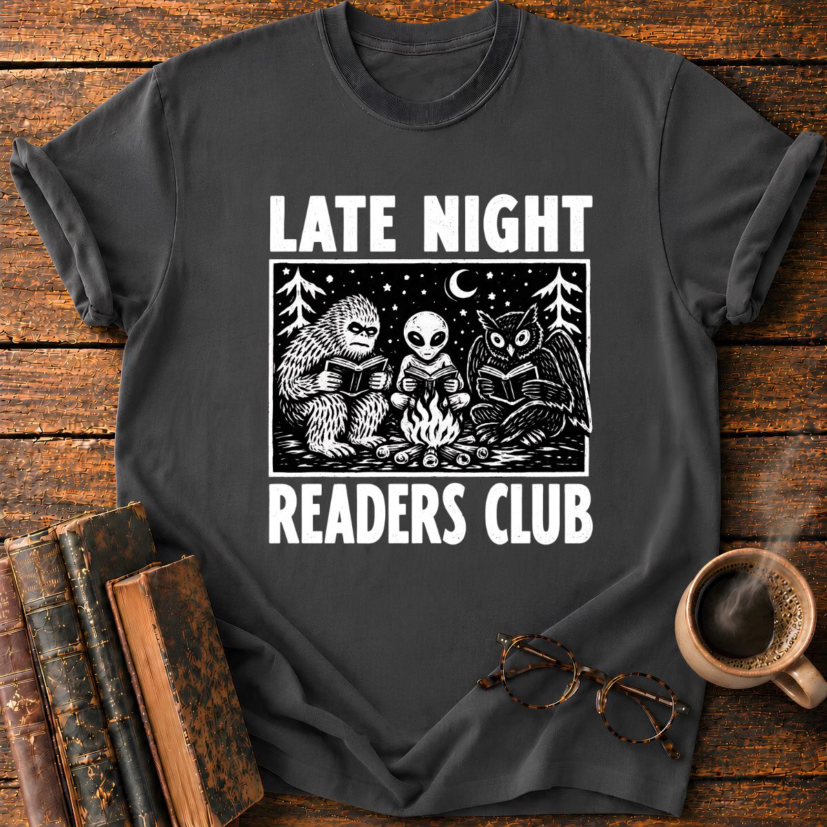 Late Night Readers Club Campfire T-Shirt