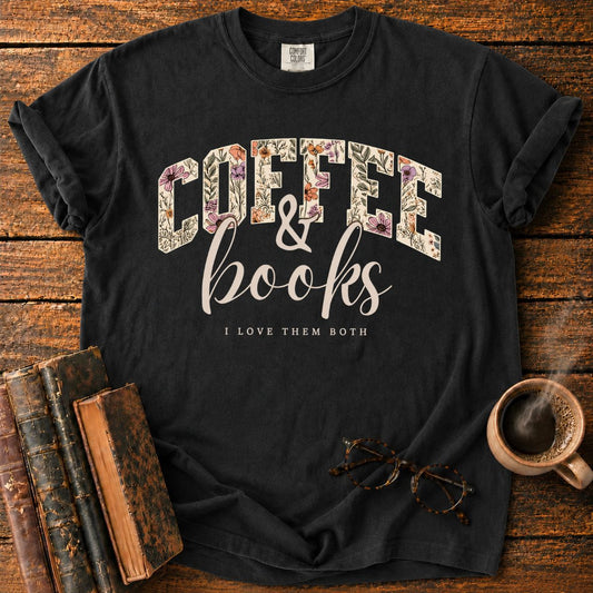 Coffee & Books Floral T-Shirt