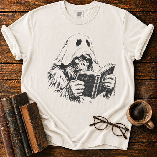 Ghost Bigfoot Reading T-Shirt