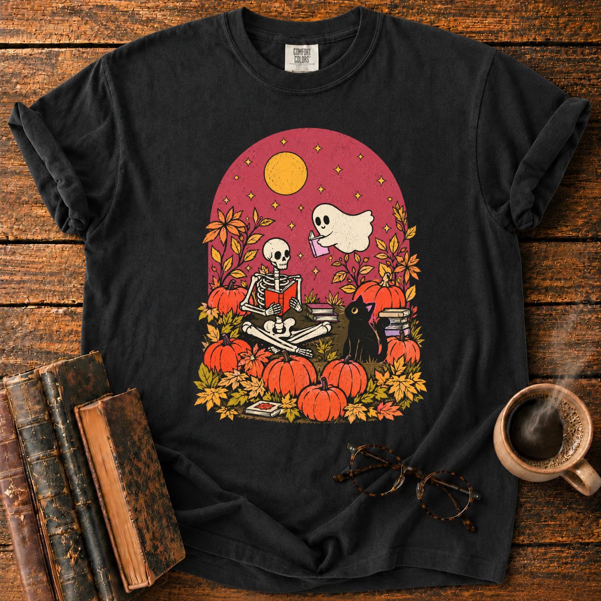 Fall Pumpkin Patch Skeleton T-Shirt