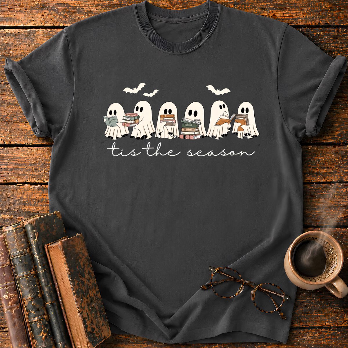 Ghosts Reading in Halloween T-Shirt
