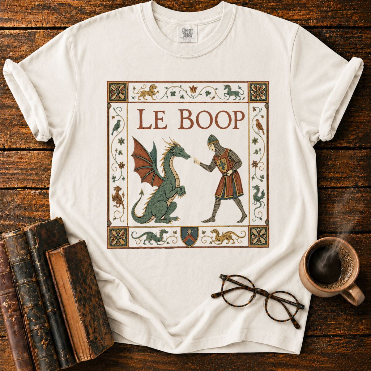 Medieval Dragon Boop Tapestry T-Shirt