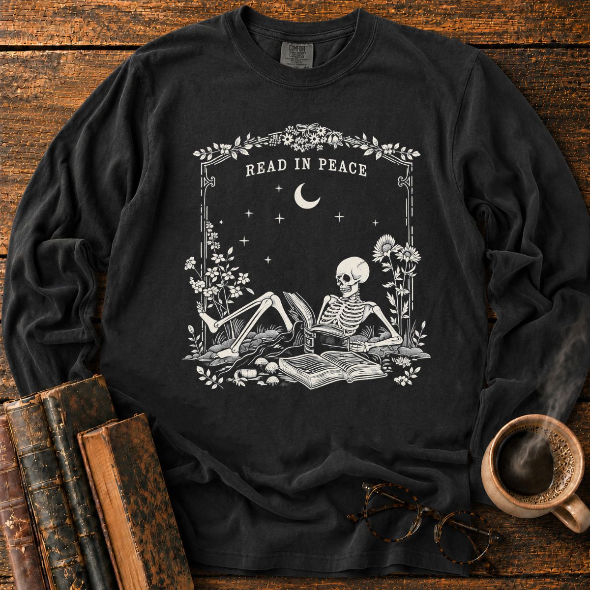 Read In Peace Skeleton LS T-Shirt