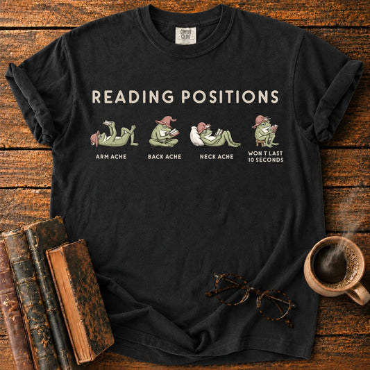 Frog Reading Positions Infographic T-Shirt