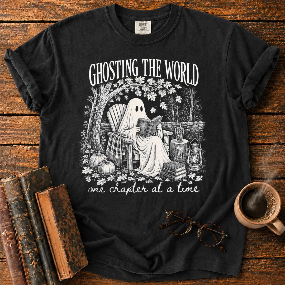 Ghost Reading in Autumn T-Shirt