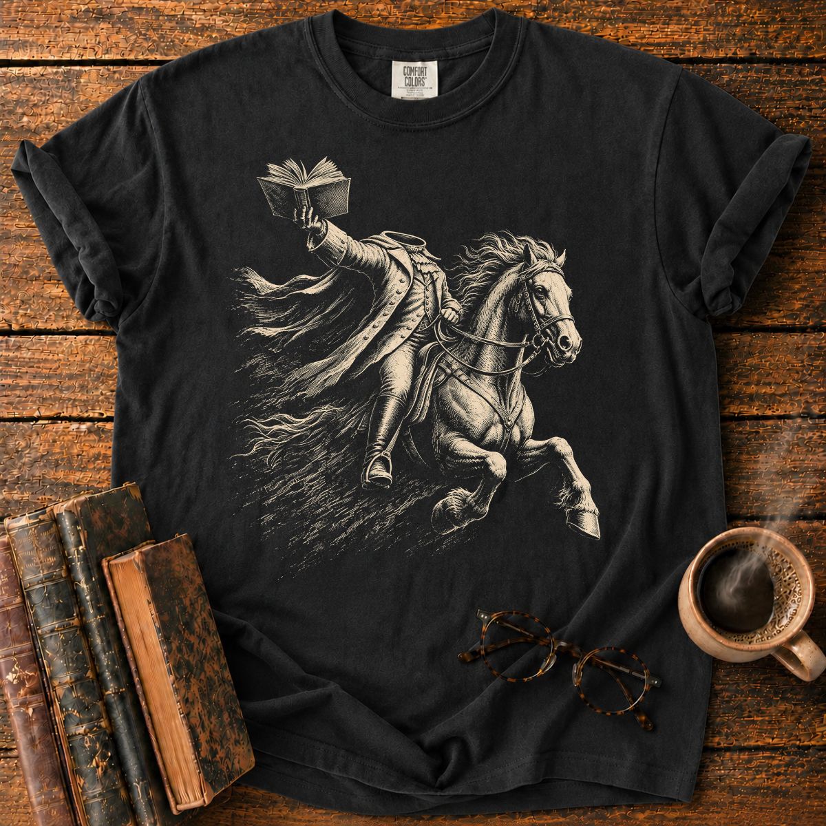 Headless Horseman Holding Book T-Shirt