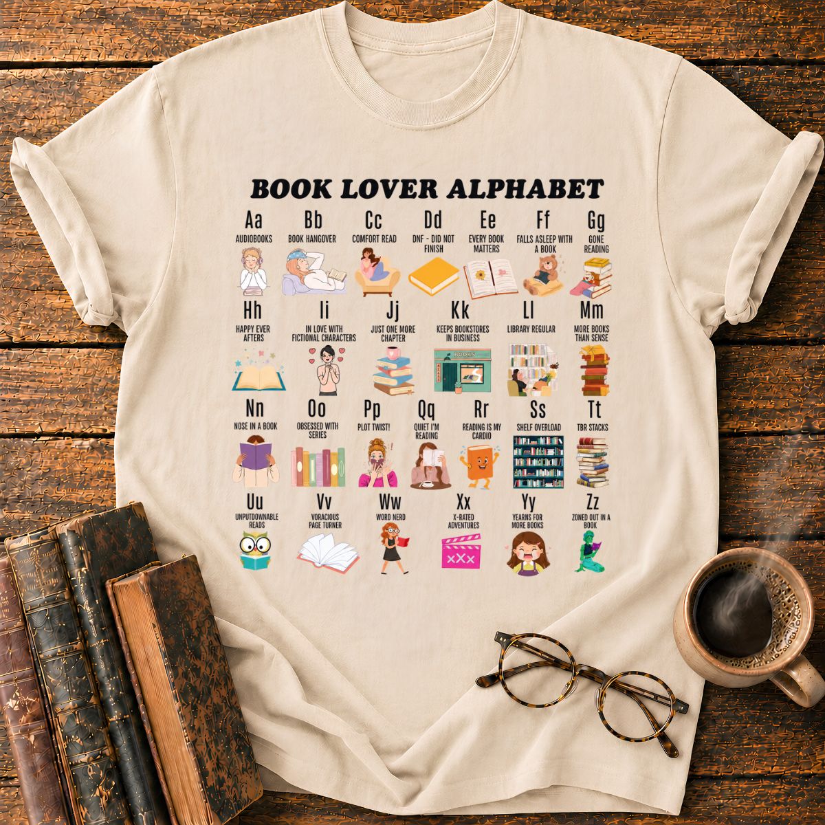 Book Lover Alphabet T-Shirt