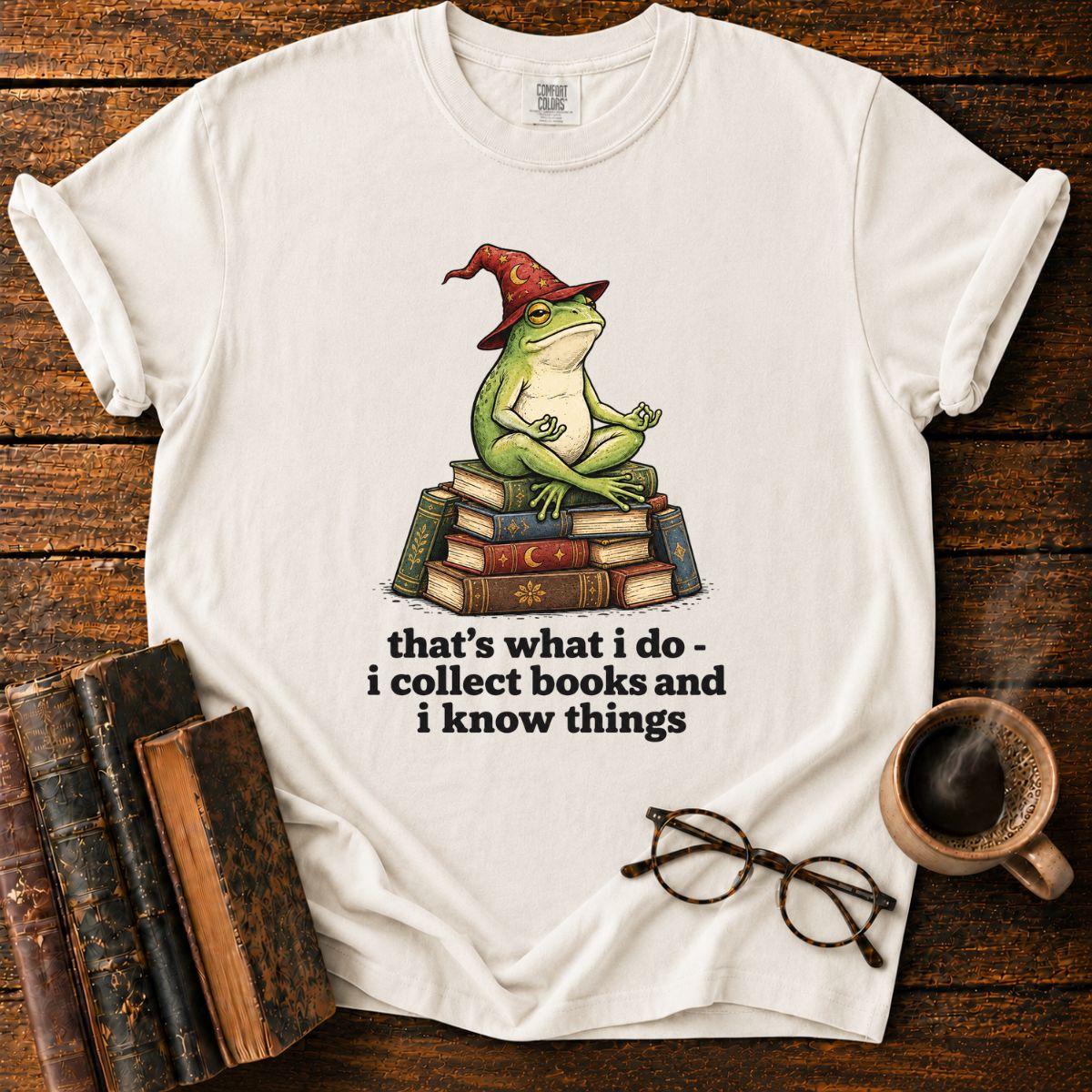 Wise Frog Wizard Collects Books T-Shirt