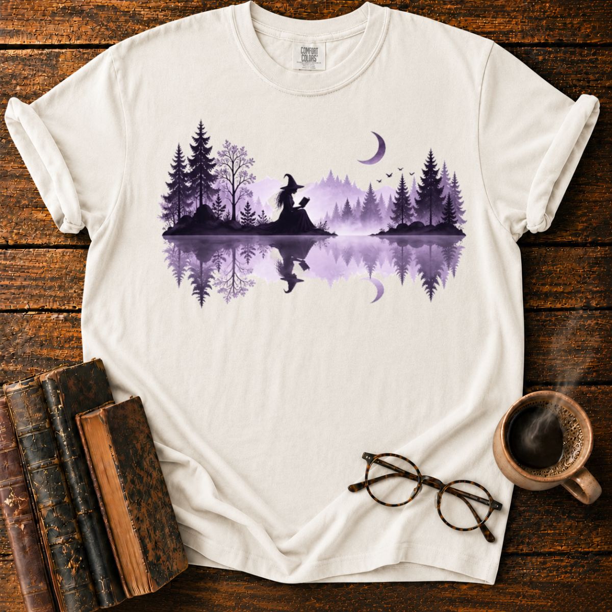 Witch Reading by a Moonlit Lake T-Shirt