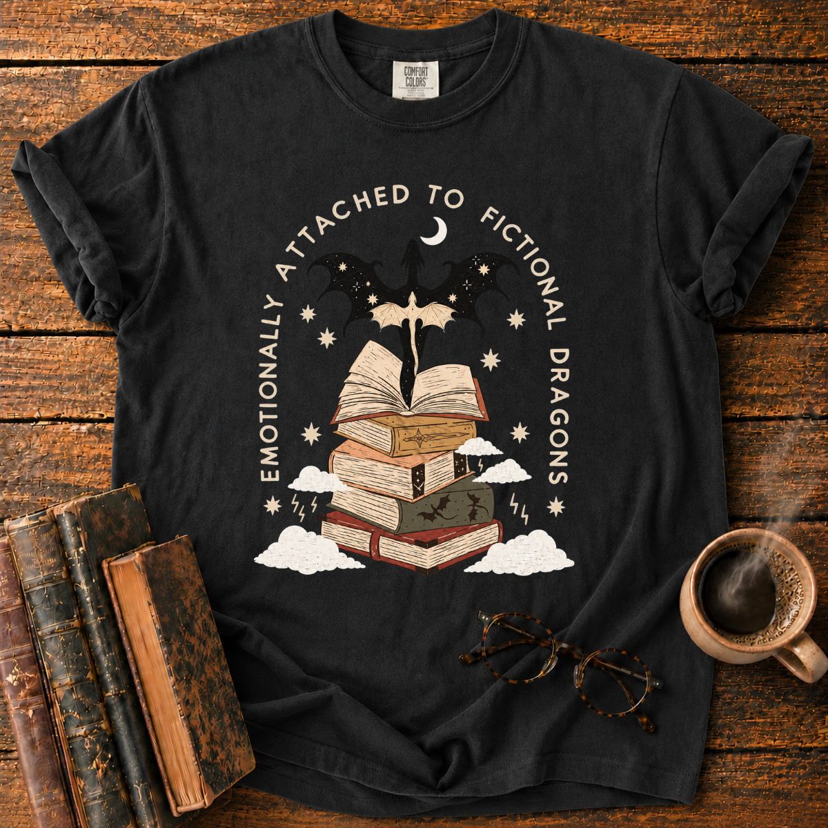 Fictional Dragons Bookish Fantasy T-Shirt
