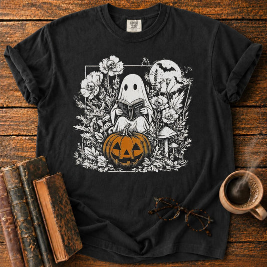 Vintage Halloween Ghost Reading T-Shirt