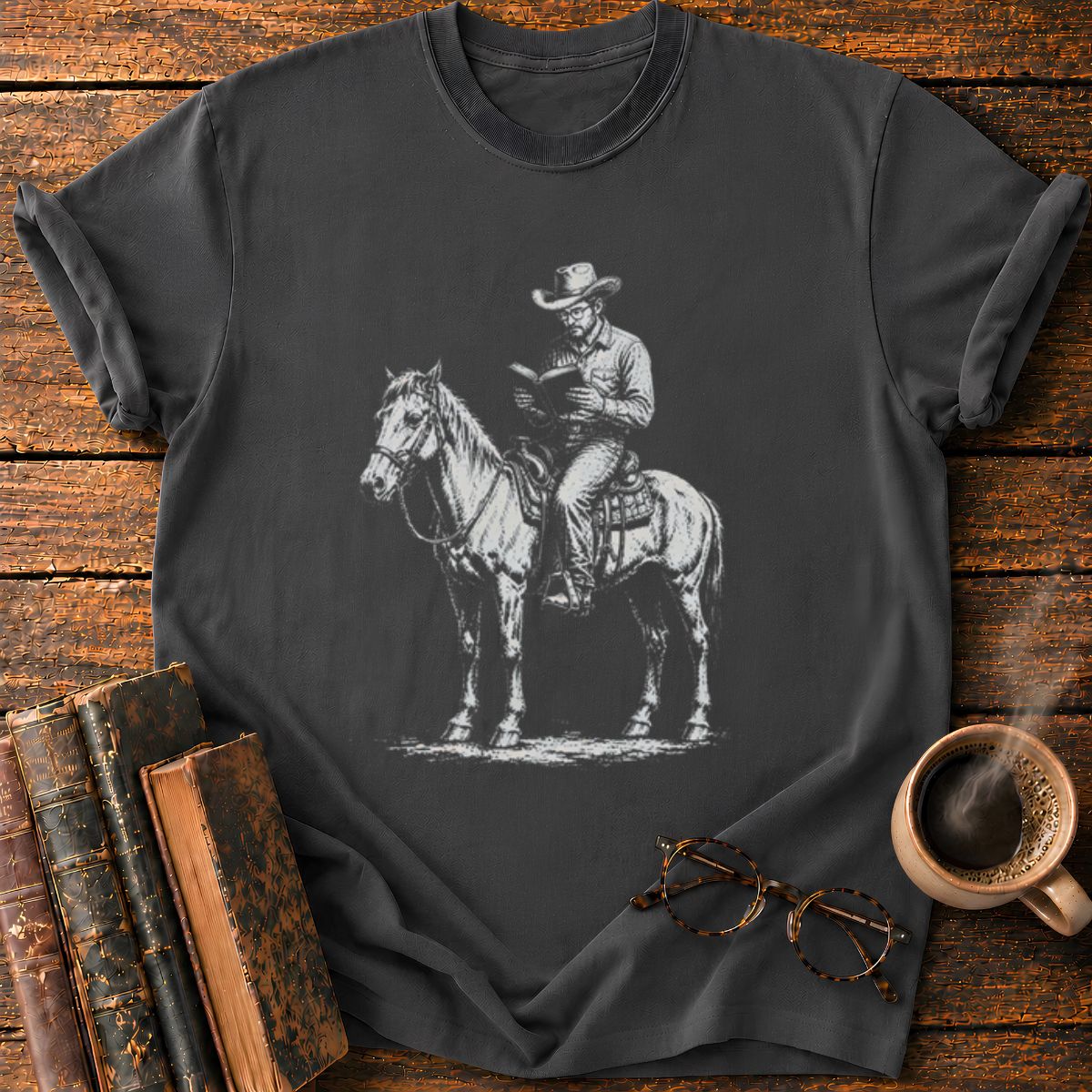 Cowboy Reading A Book T-Shirt