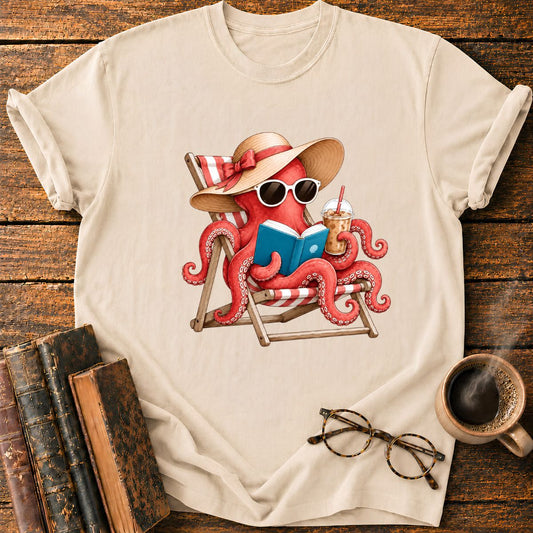 Octopus Reading T-Shirt