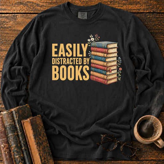 Easily Distracted By Books LS T-Shirt