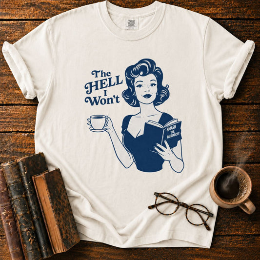Vintage Housewife with a Revolutionary Book T-Shirt