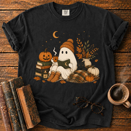 Ghost’s Autumn Reading Book T-Shirt