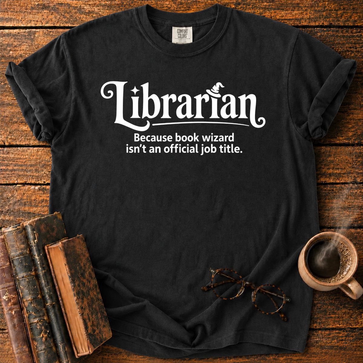Librarian Book Wizard Funny T-Shirt
