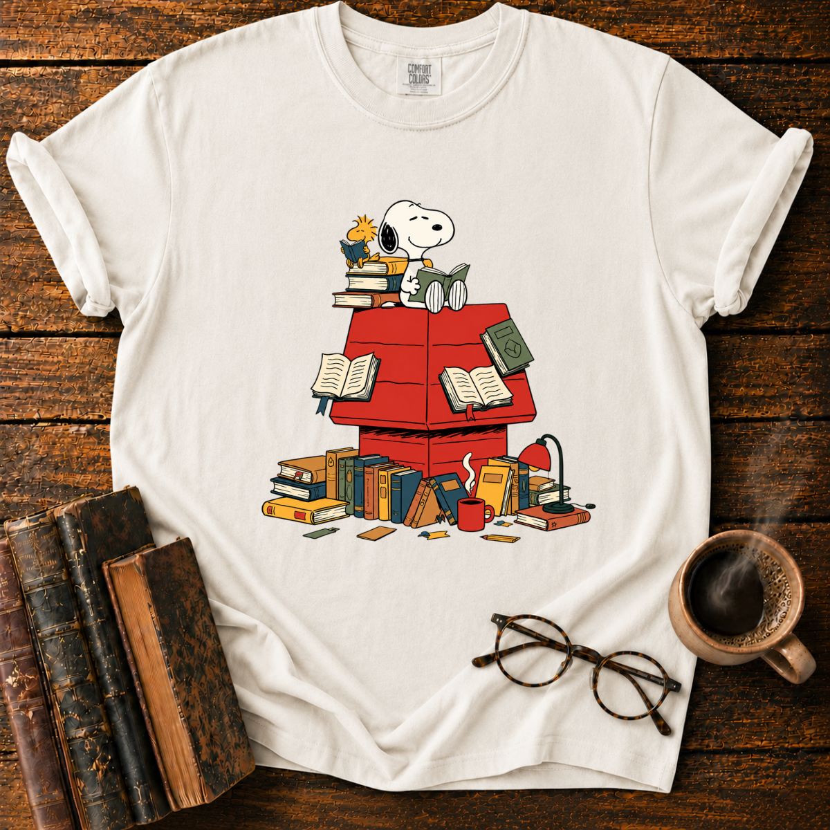 Snoopy’s Cozy Reading Book T-Shirt