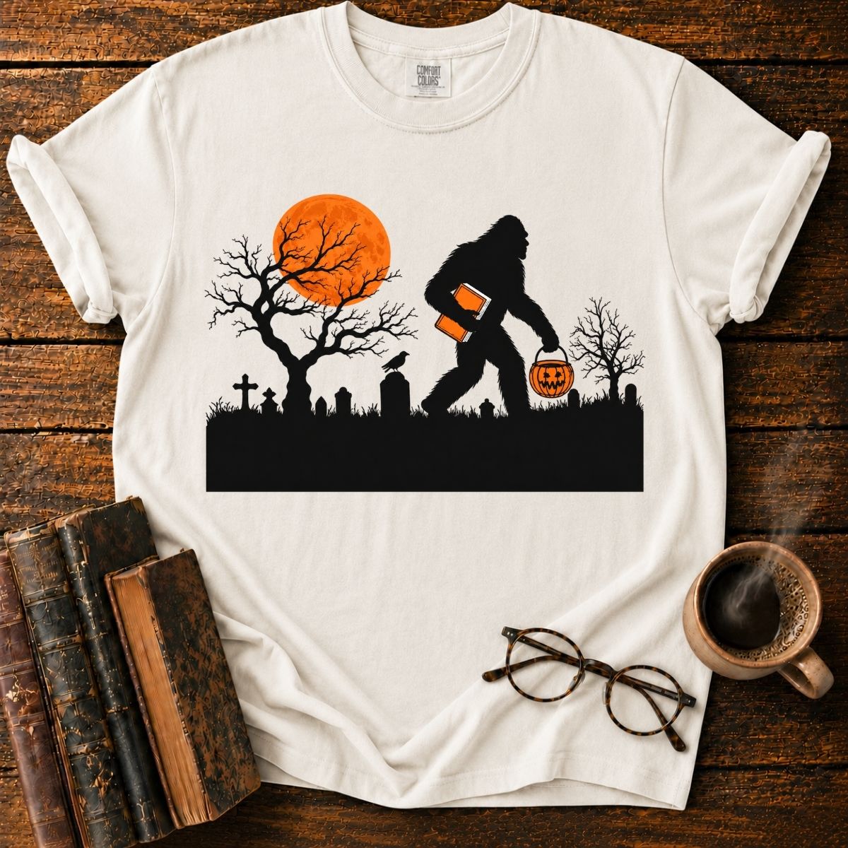 Sasquatch Halloween Graveyard T-Shirt