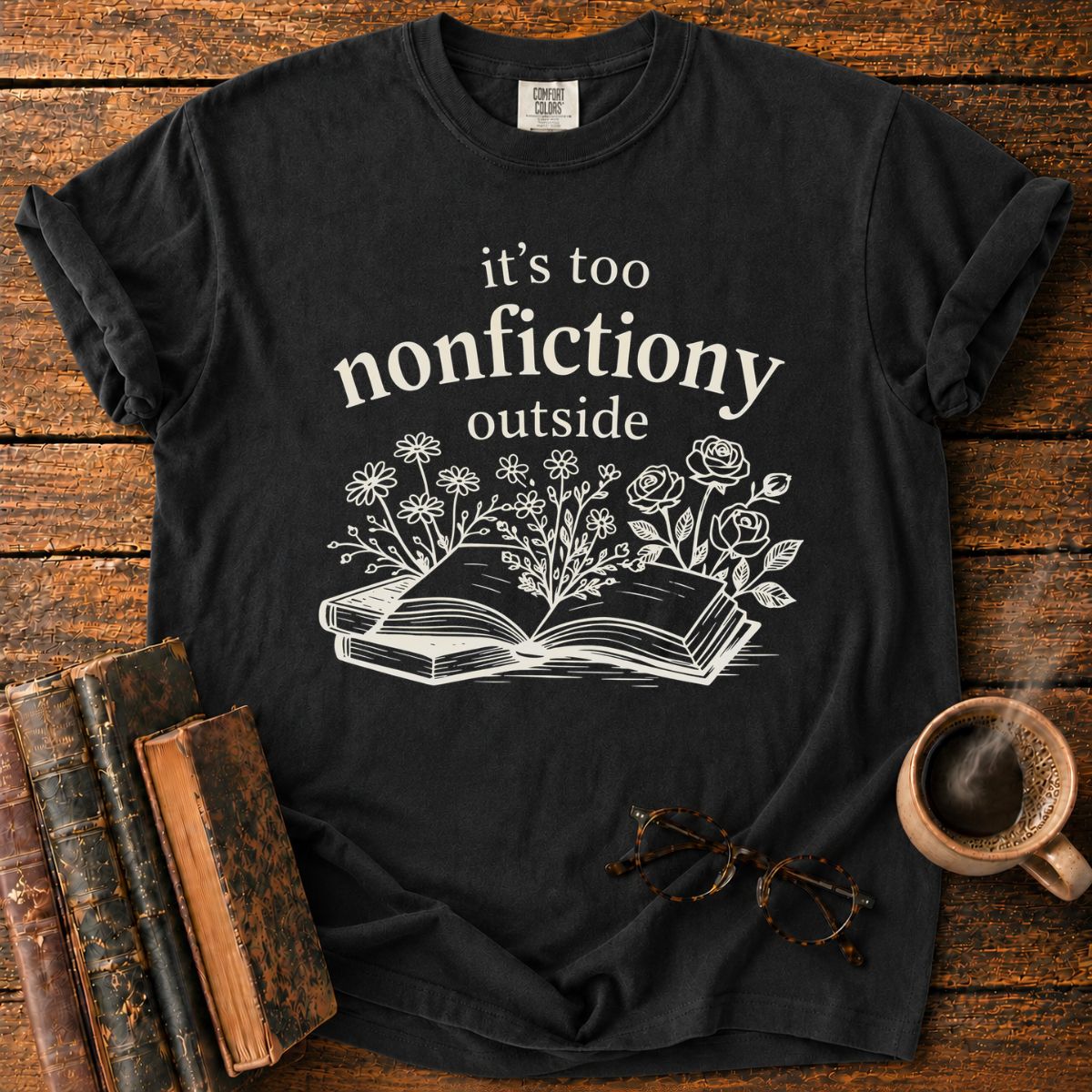 Whimsical Botanical Book T-Shirt