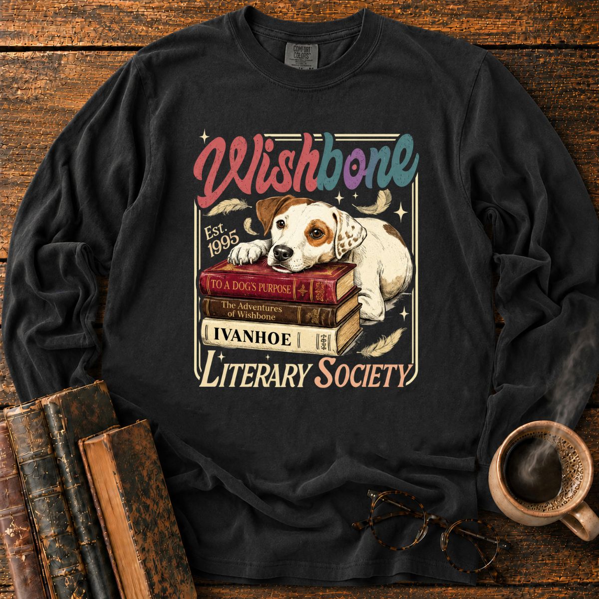 Bookish Dog Literary Society LS T-Shirt
