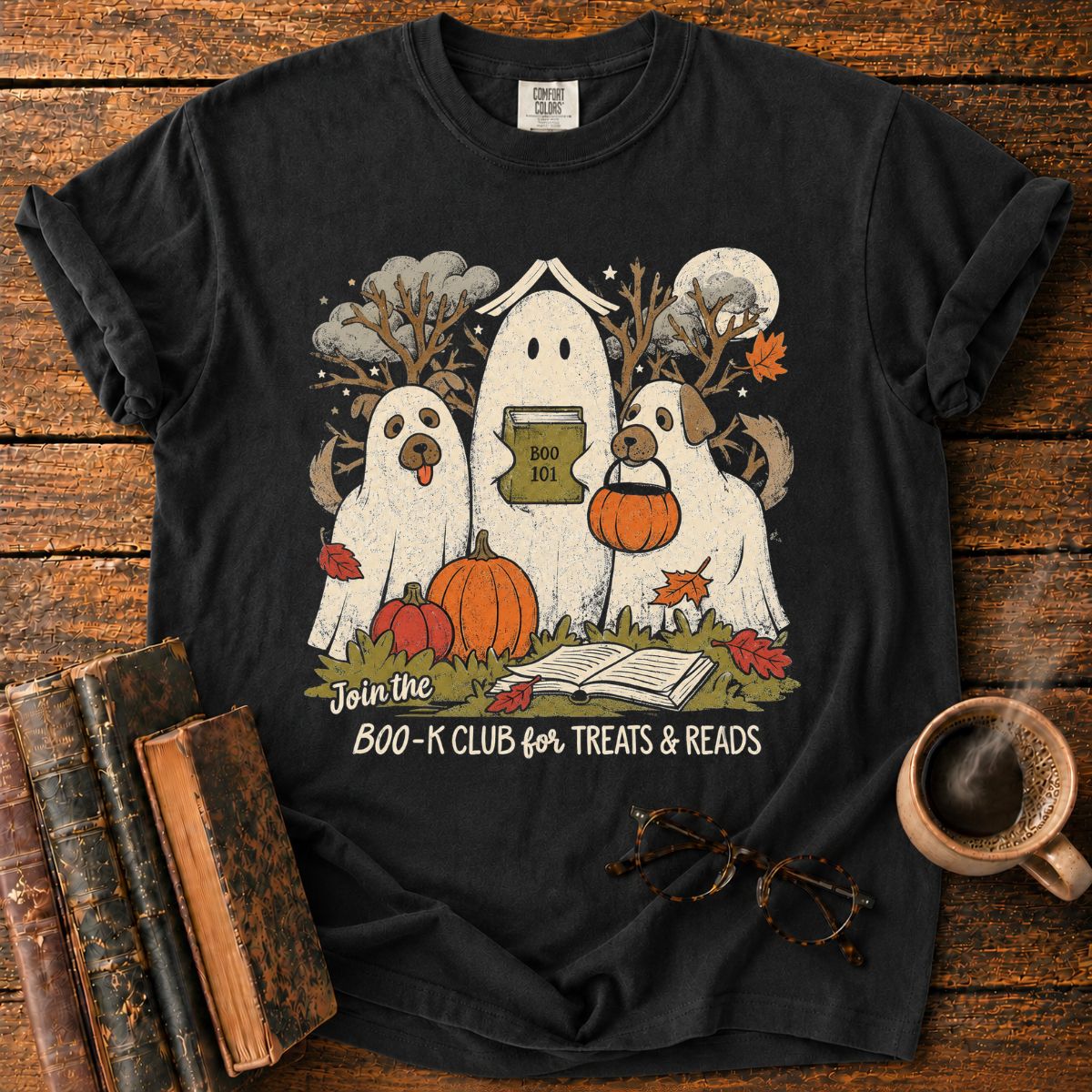 Boo-k Club Ghost Dogs Halloween T-Shirt