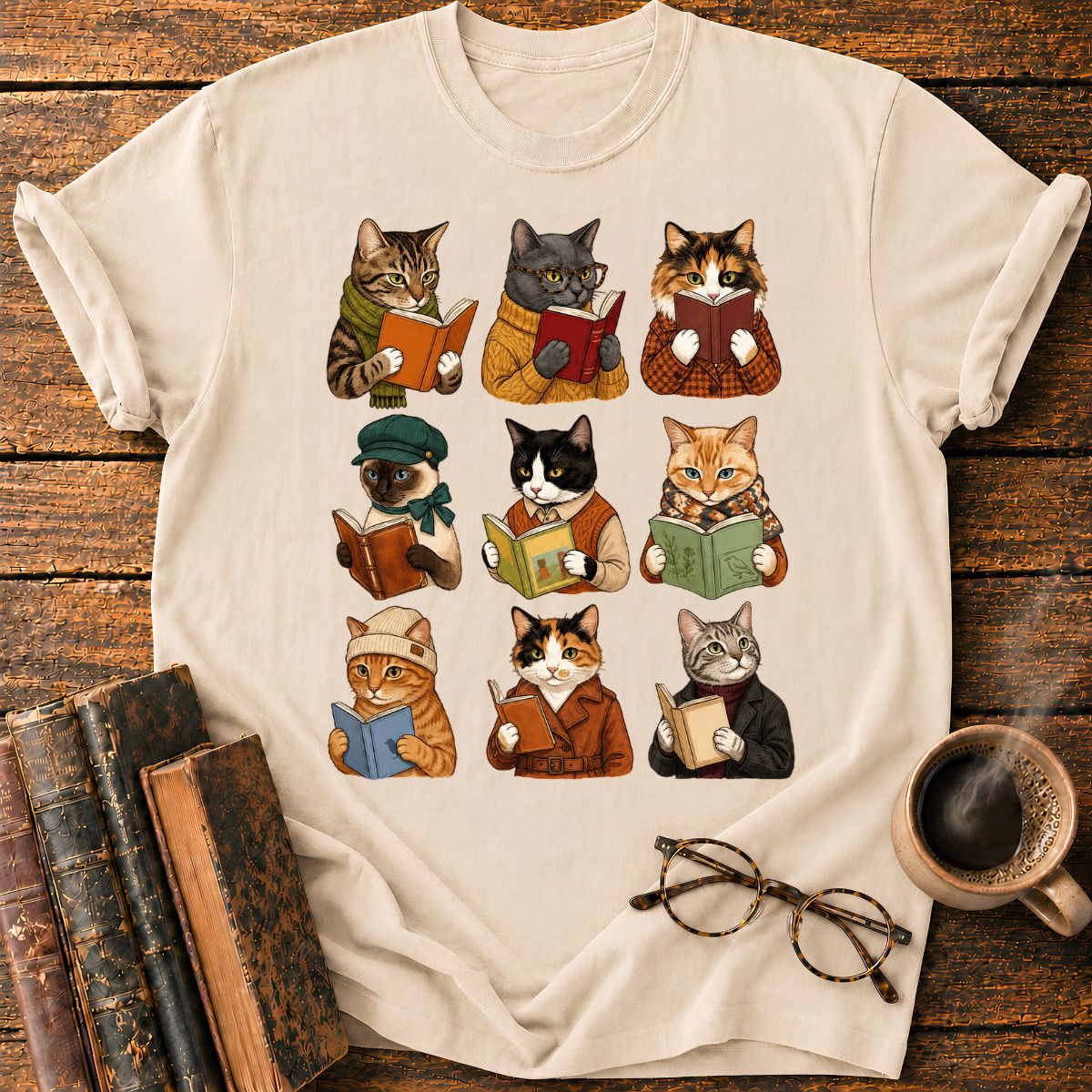 Cats & Books T-Shirt