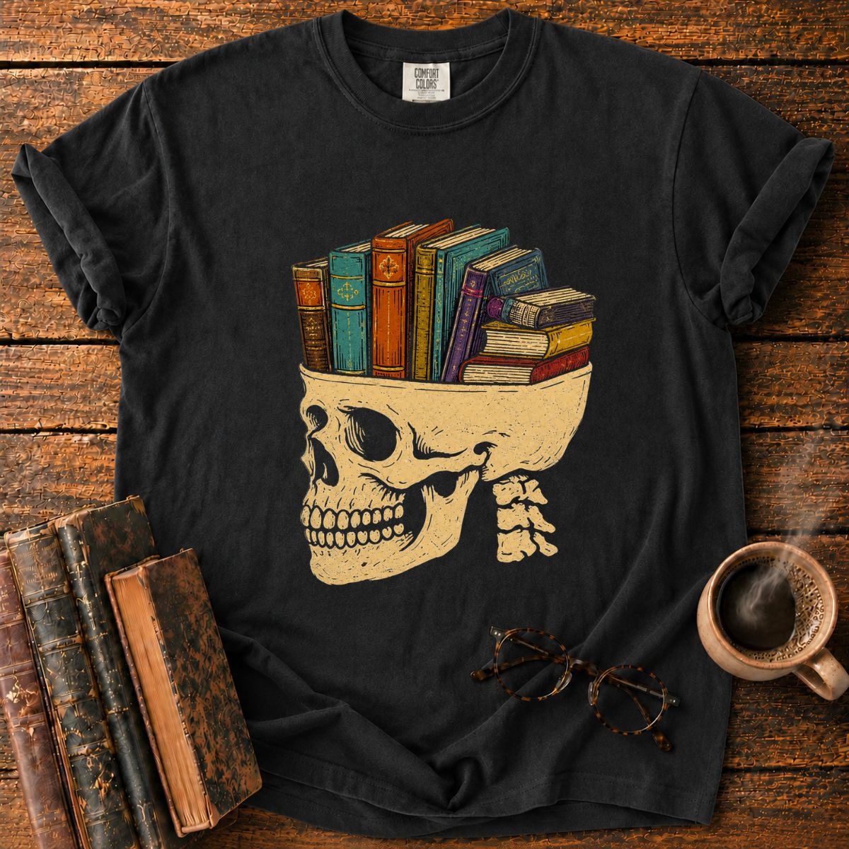 Skull of Stacked Stories T-Shirt
