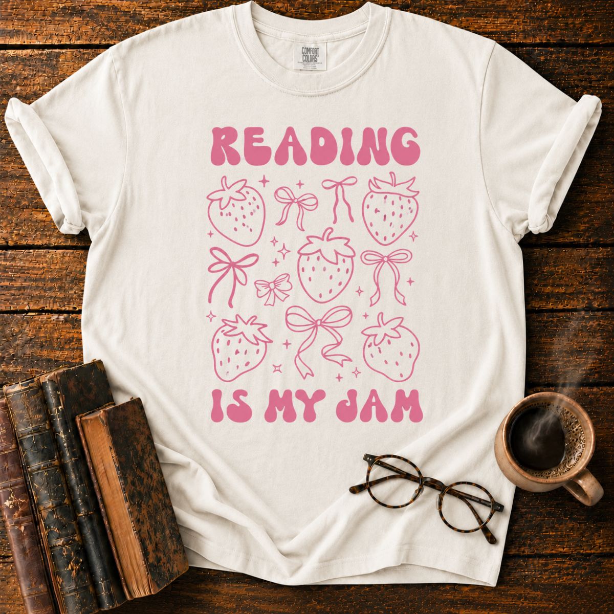 Strawberry Reading Is My Jam T-Shirt