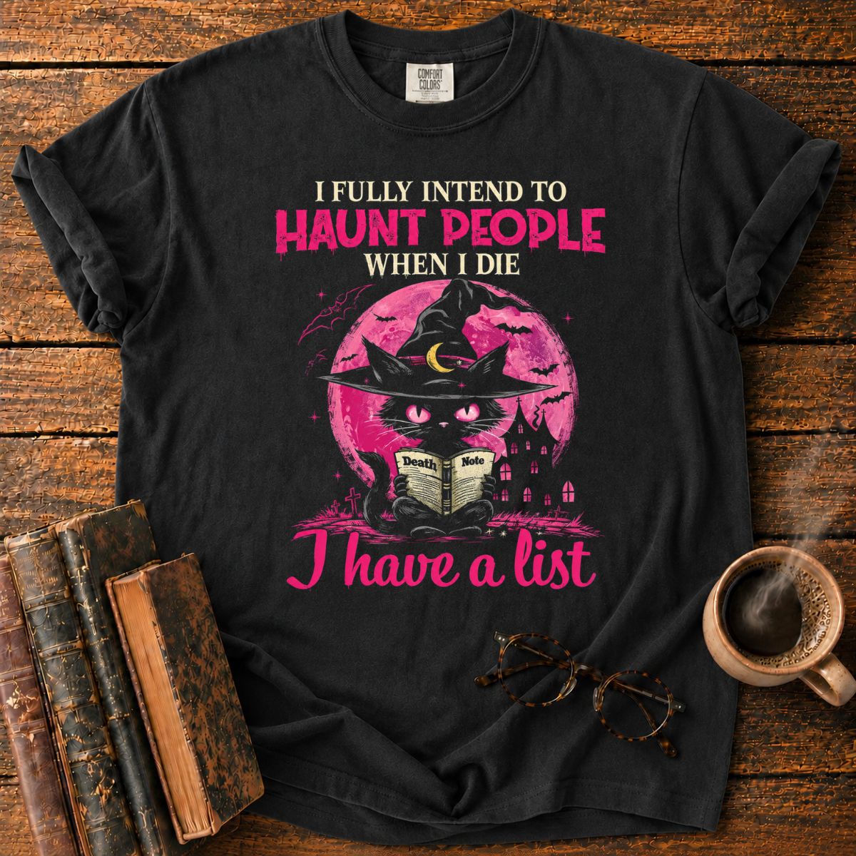 Cat's Haunted Death Note Grimoire T-Shirt