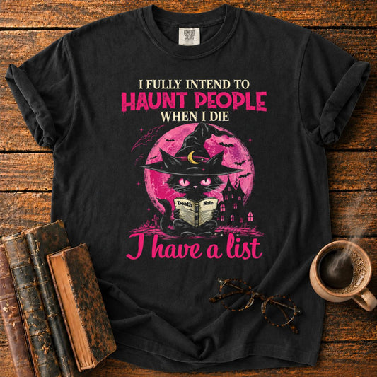 Cat's Haunted Death Note Grimoire T-Shirt
