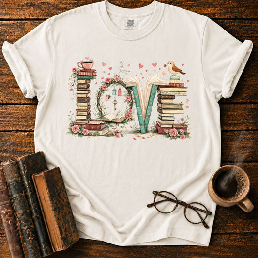 Floral Bookish LOVE Arrangement T-Shirt