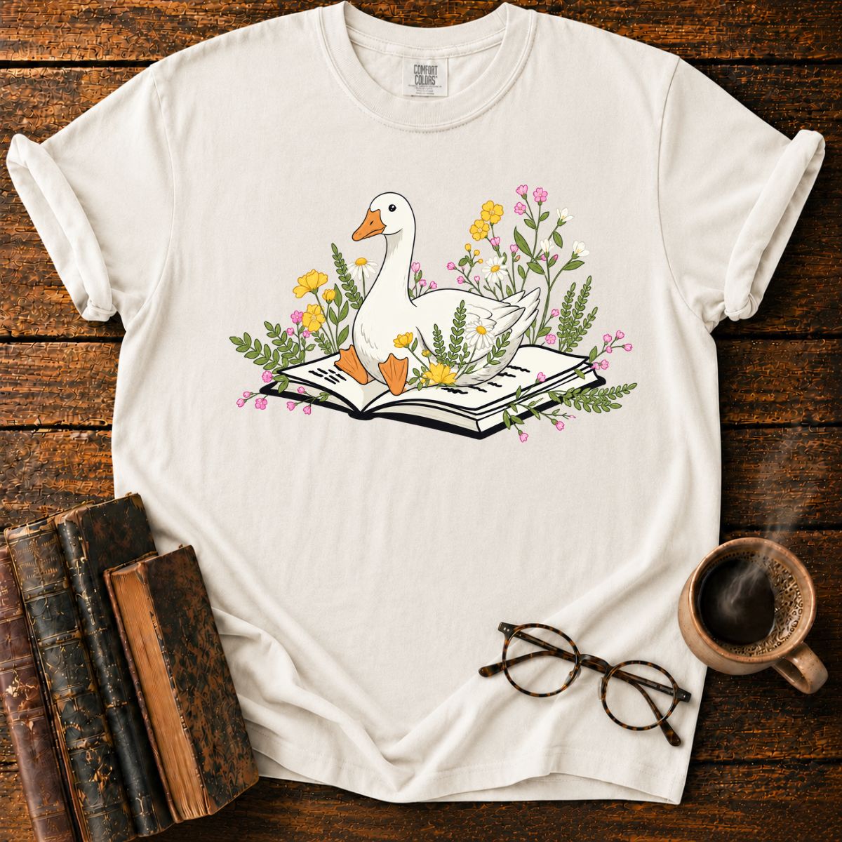Whimsical Goose in Bloom T-Shirt