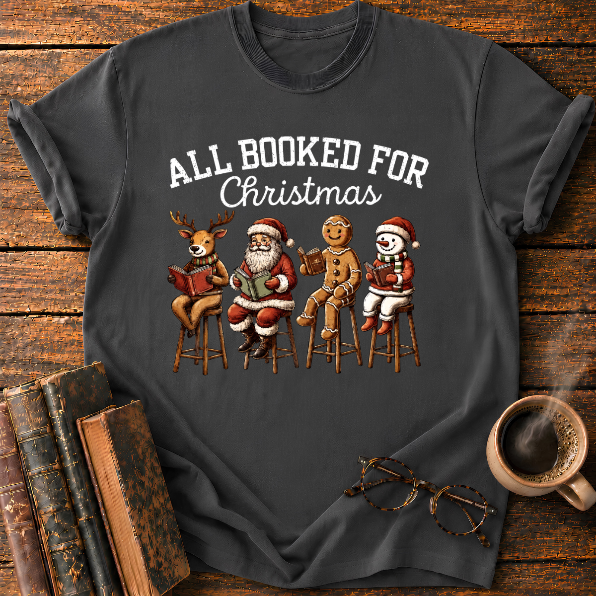 All Booked For Christmas T-Shirt