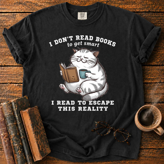 Cozy Cat Reading Escape T-Shirt
