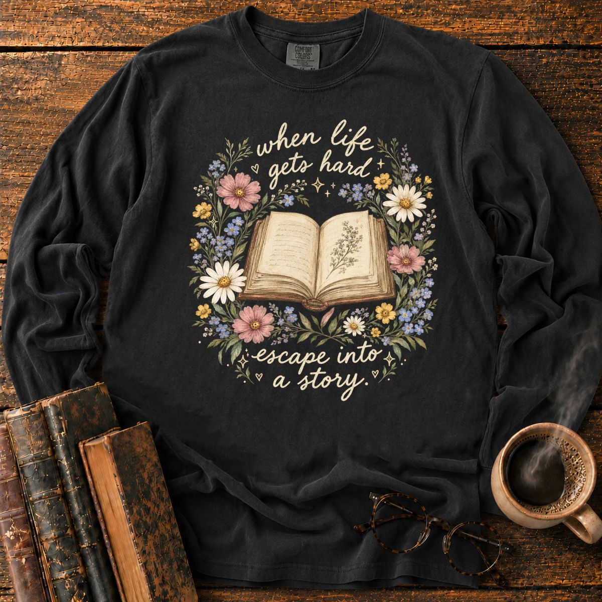 Escape Into a Story LS T-Shirt