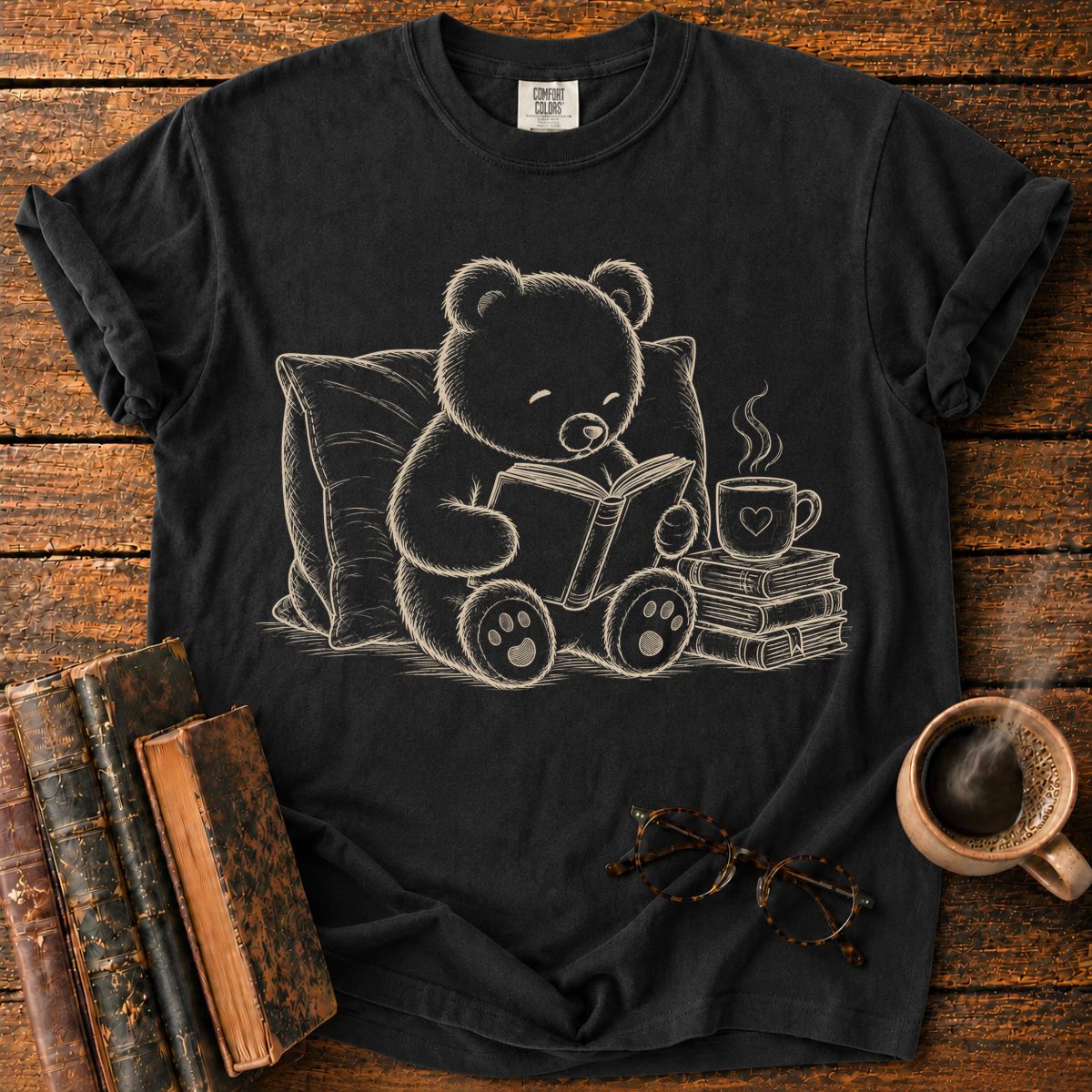 Teddy Bear Reading Book T-Shirt