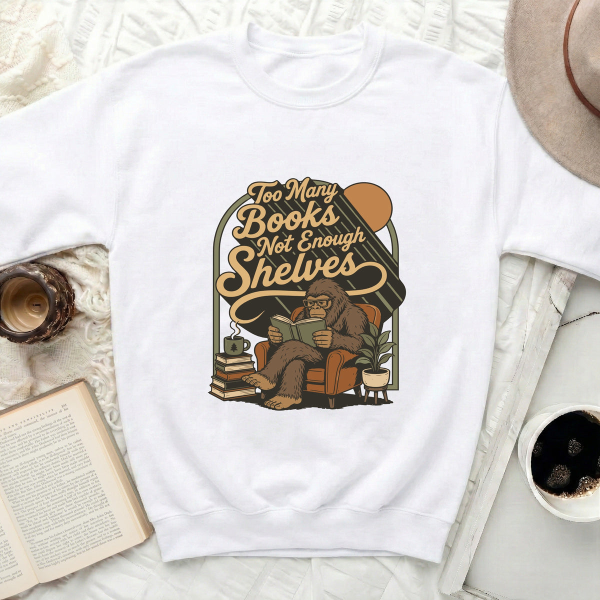 Cozy Cryptid Bookworm Sweatshirt