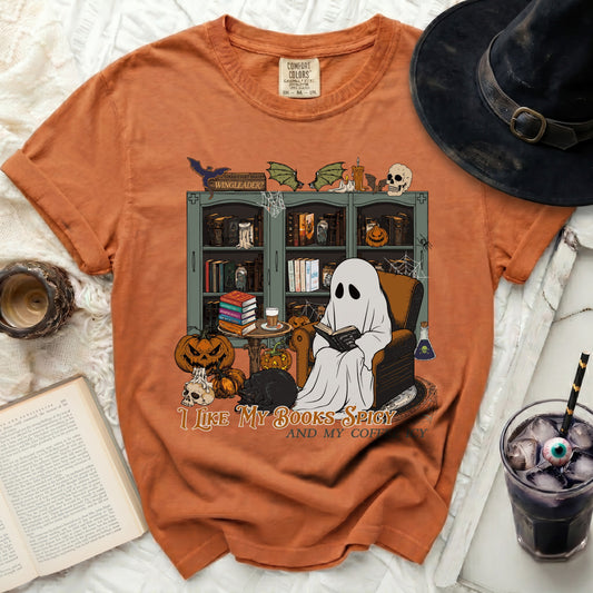 Spicy Books, Icy Coffee Ghost Tee