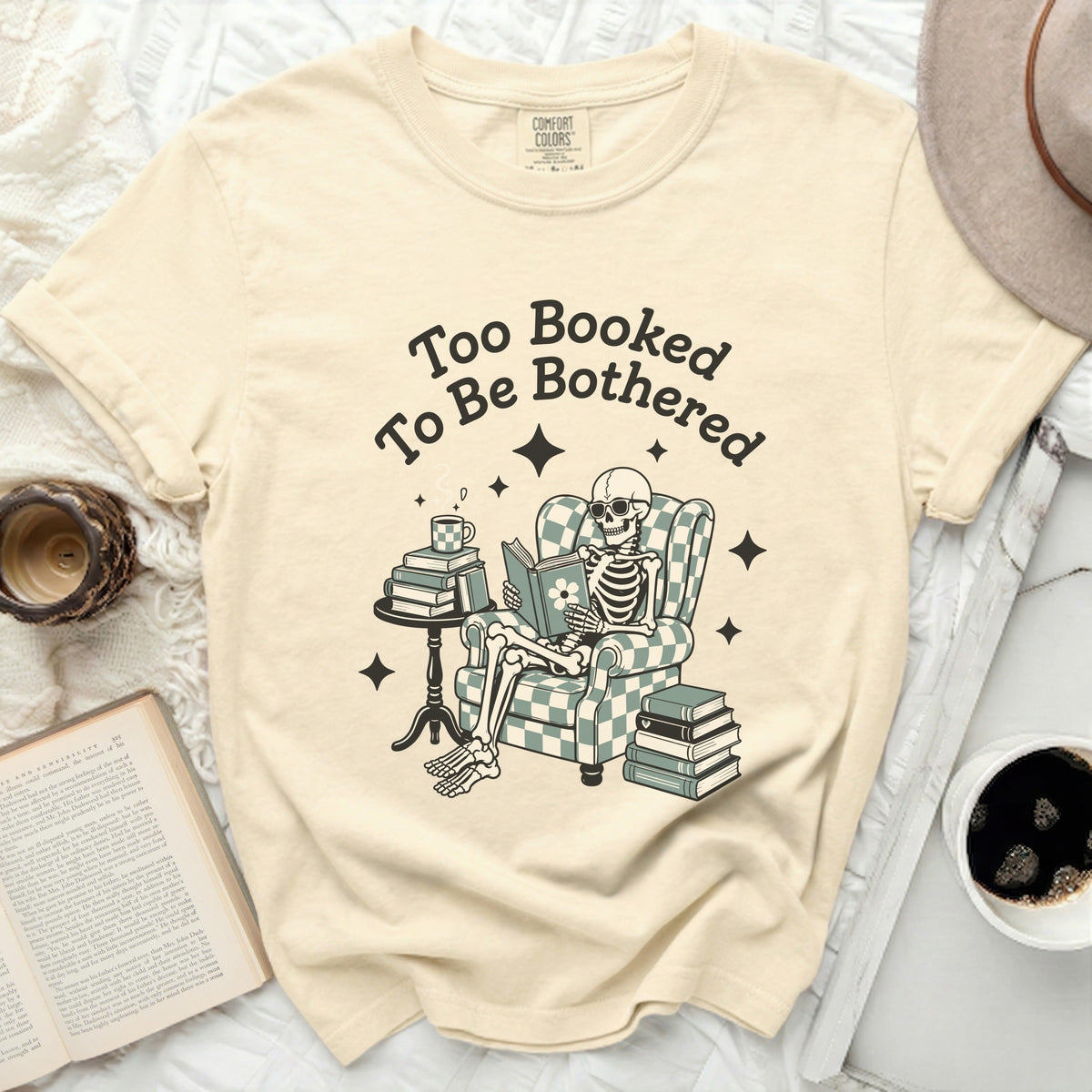 Too Booked Skeleton Tee
