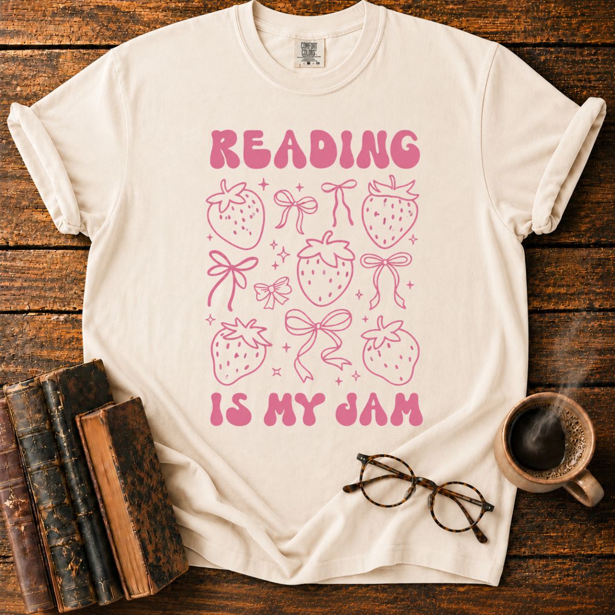 Strawberry Reading Is My Jam T-Shirt