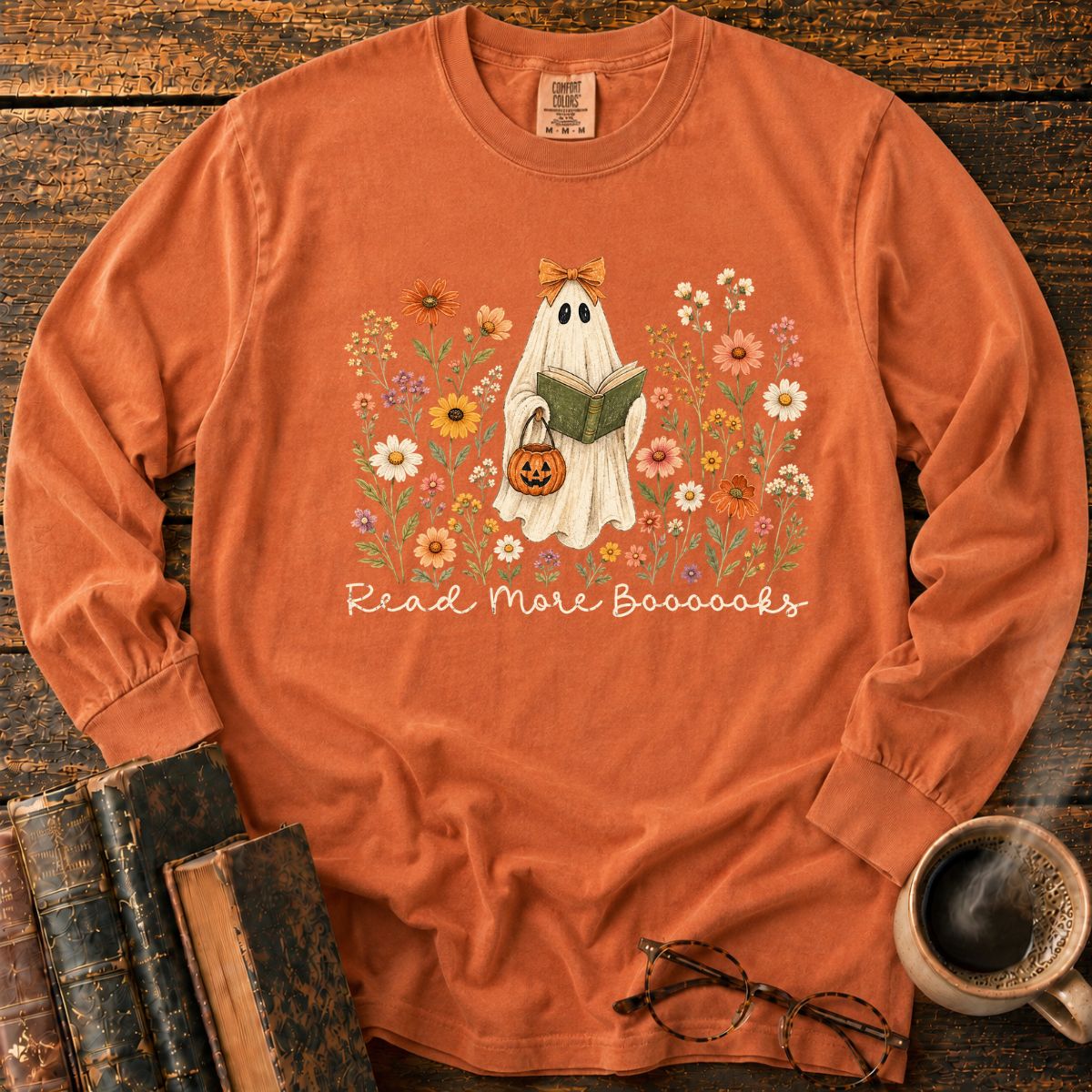 Ghostly Garden Reading Delight LS T-Shirt