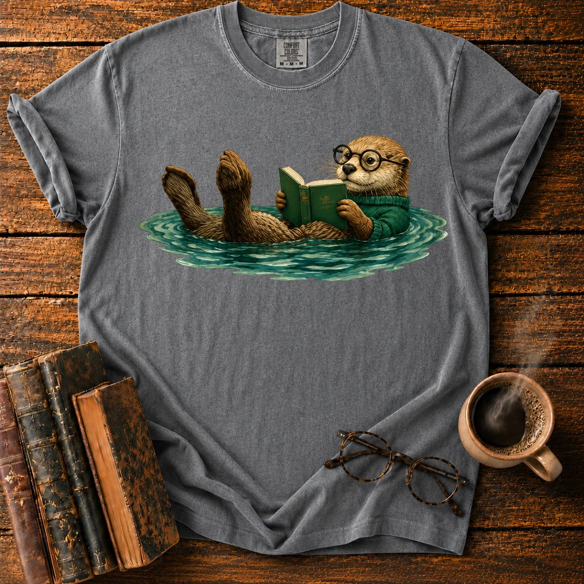 Otter Reading in Water T-Shirt