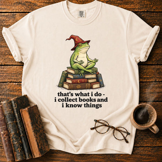 Wise Frog Wizard Collects Books T-Shirt