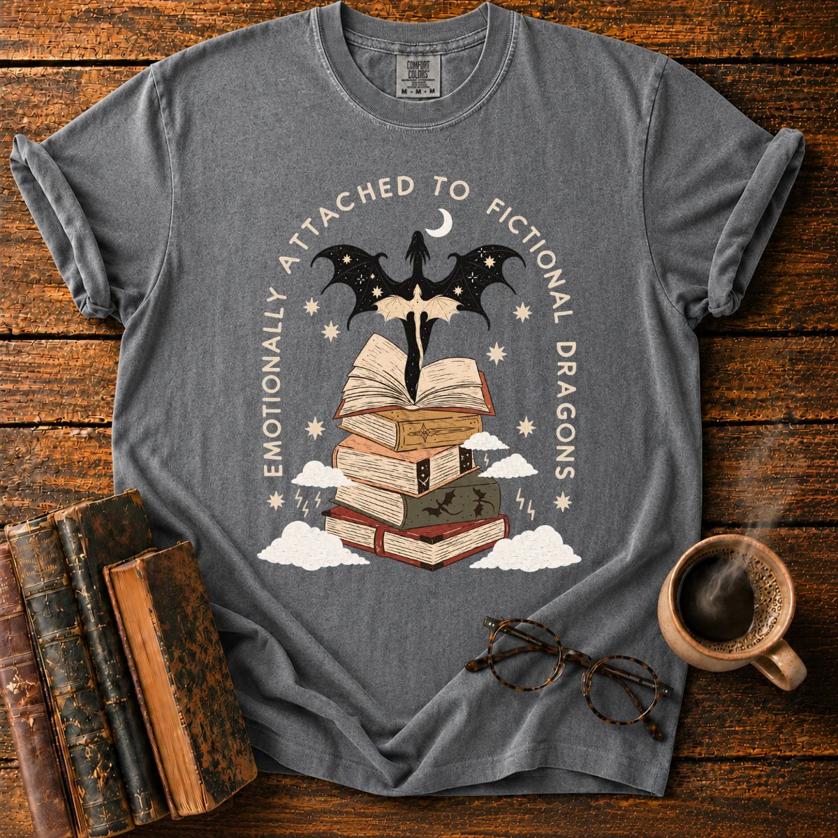 Fictional Dragons Bookish Fantasy T-Shirt