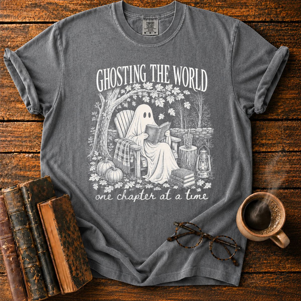 Ghost Reading in Autumn T-Shirt