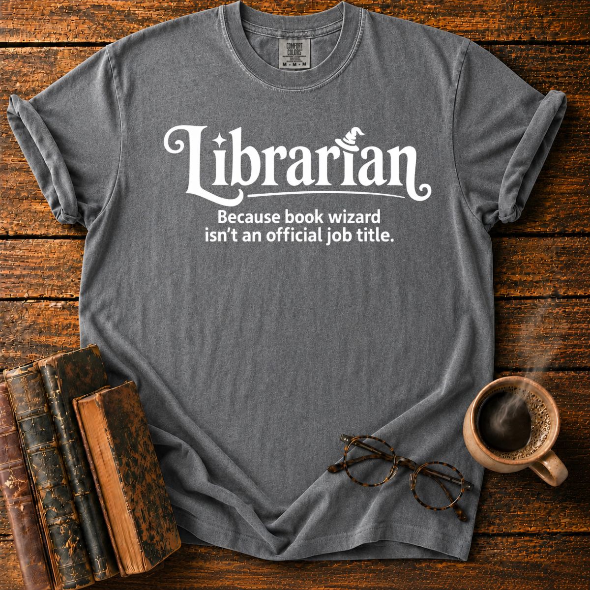 Librarian Book Wizard Funny T-Shirt
