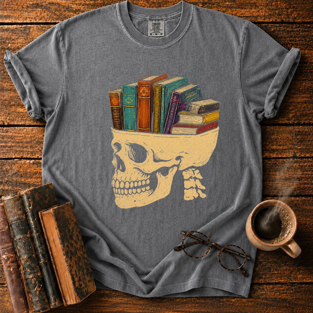 Skull of Stacked Stories T-Shirt